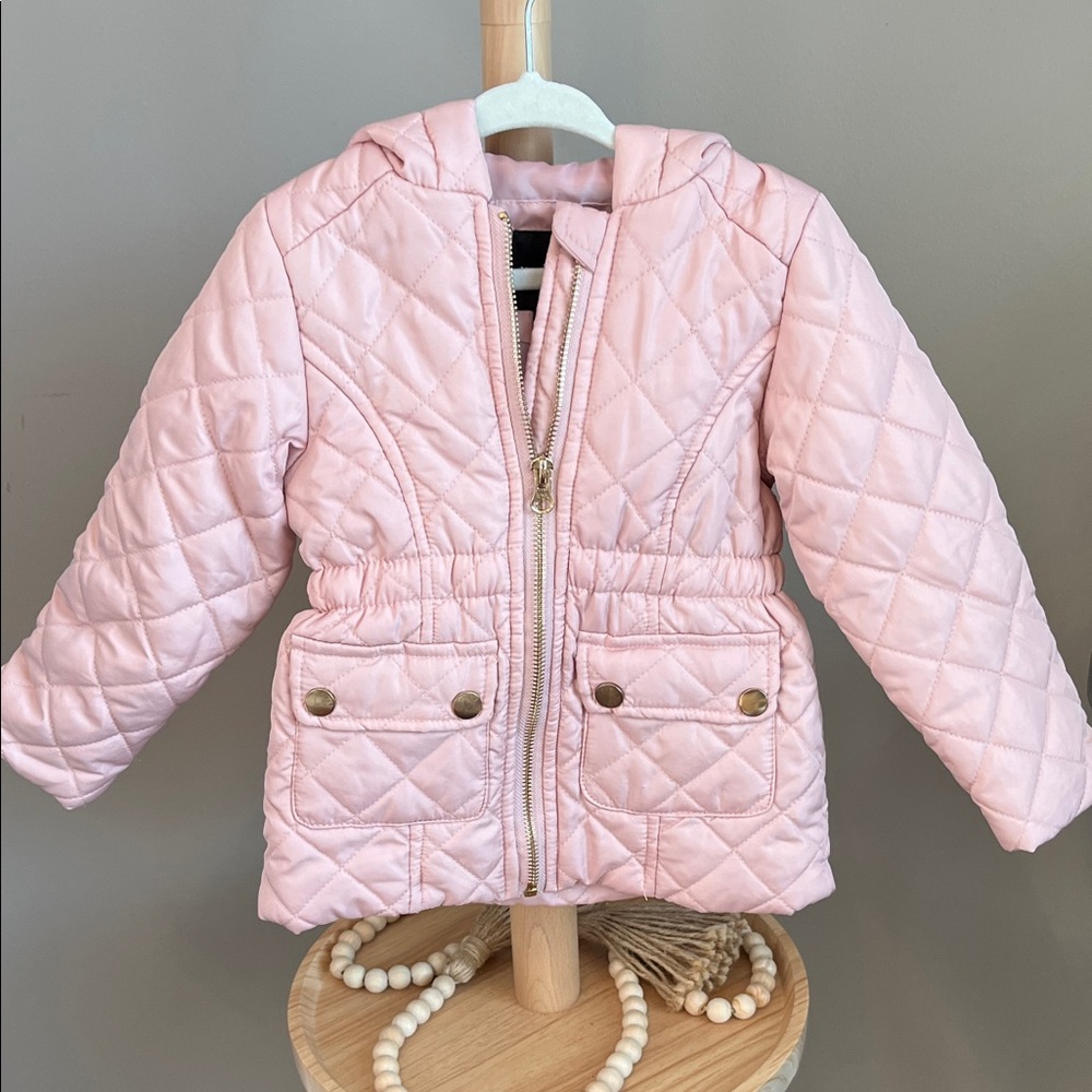 Me Jane Mini Pink Quilted Hooded Jacket 2T